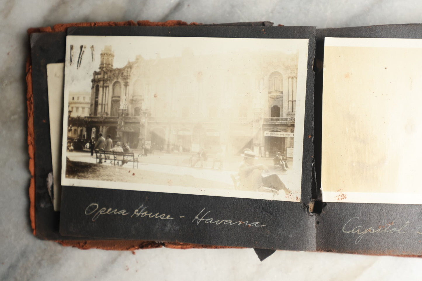 Lot 112 - Antique Snapshot Photo Album With Leather San Francisco Cover, Containing Approximately 50 Photographs With Captions, Mostly Of Travel, Including To Havana, Early Photos Of Panama Canal, Costa Rica, Coastal California, And More