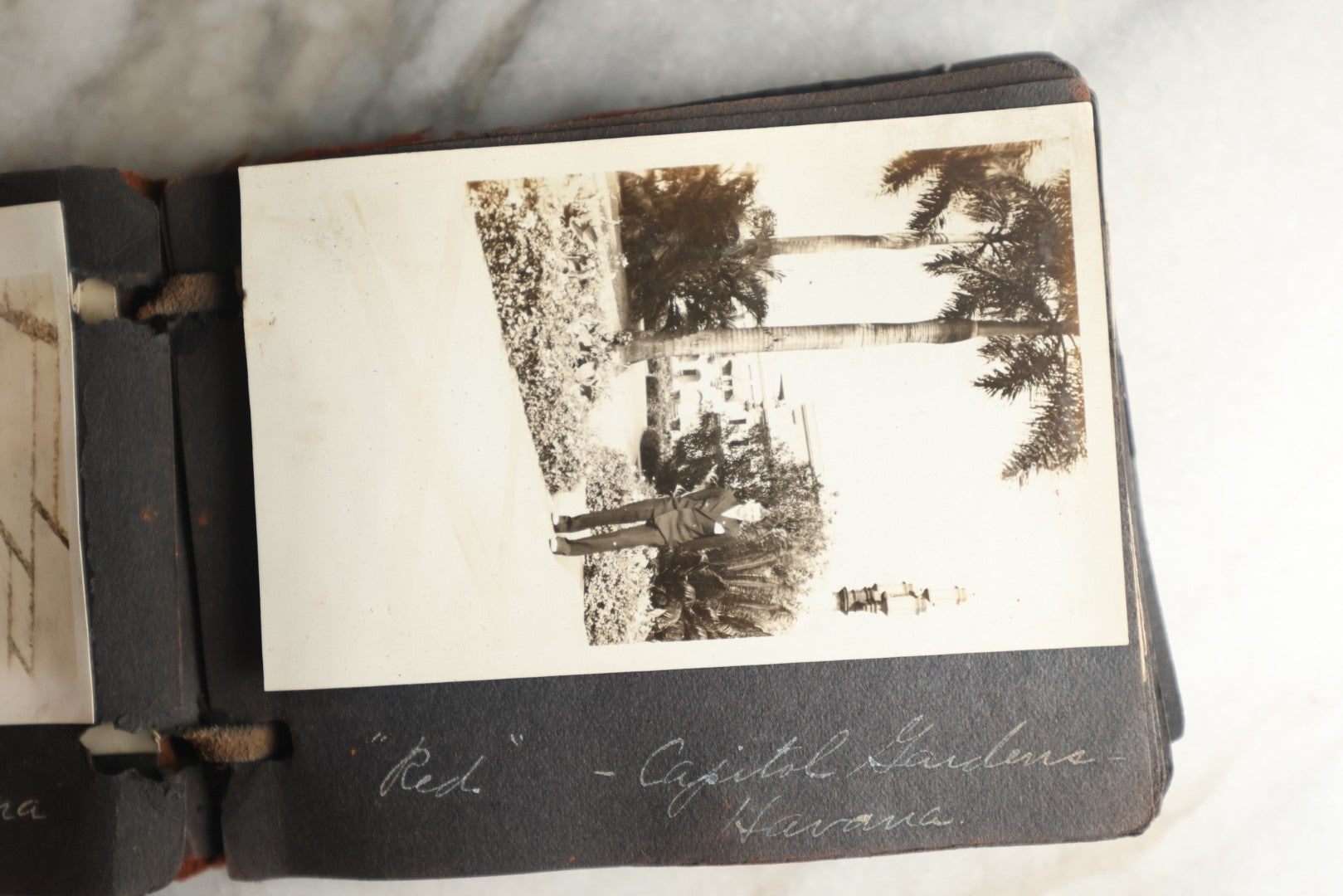 Lot 112 - Antique Snapshot Photo Album With Leather San Francisco Cover, Containing Approximately 50 Photographs With Captions, Mostly Of Travel, Including To Havana, Early Photos Of Panama Canal, Costa Rica, Coastal California, And More