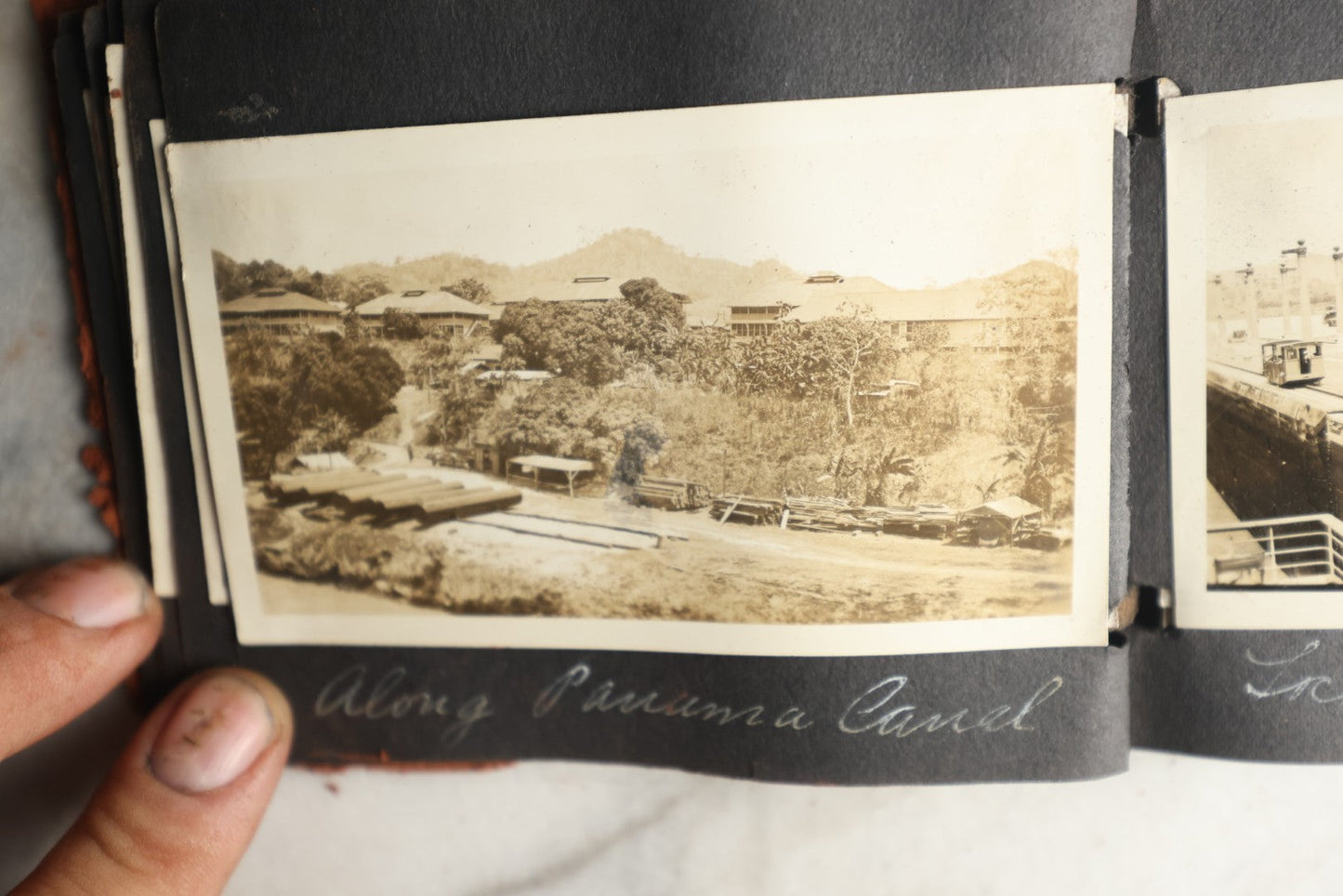 Lot 112 - Antique Snapshot Photo Album With Leather San Francisco Cover, Containing Approximately 50 Photographs With Captions, Mostly Of Travel, Including To Havana, Early Photos Of Panama Canal, Costa Rica, Coastal California, And More
