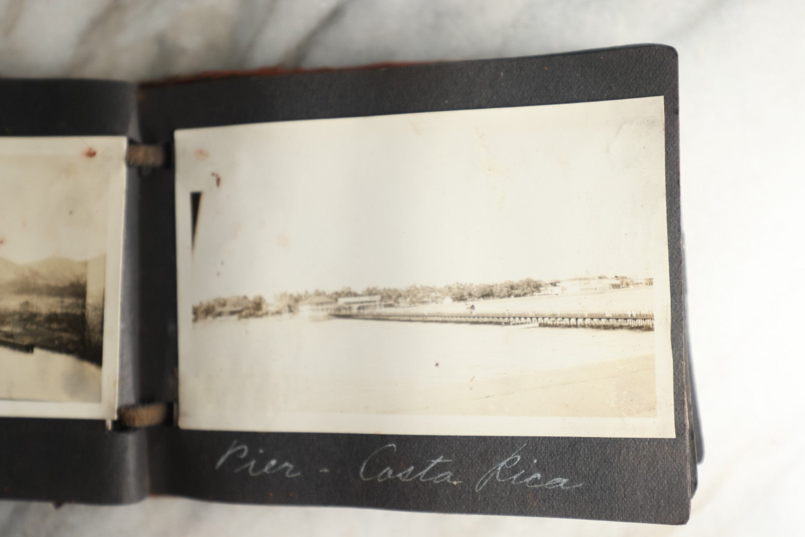 Lot 112 - Antique Snapshot Photo Album With Leather San Francisco Cover, Containing Approximately 50 Photographs With Captions, Mostly Of Travel, Including To Havana, Early Photos Of Panama Canal, Costa Rica, Coastal California, And More