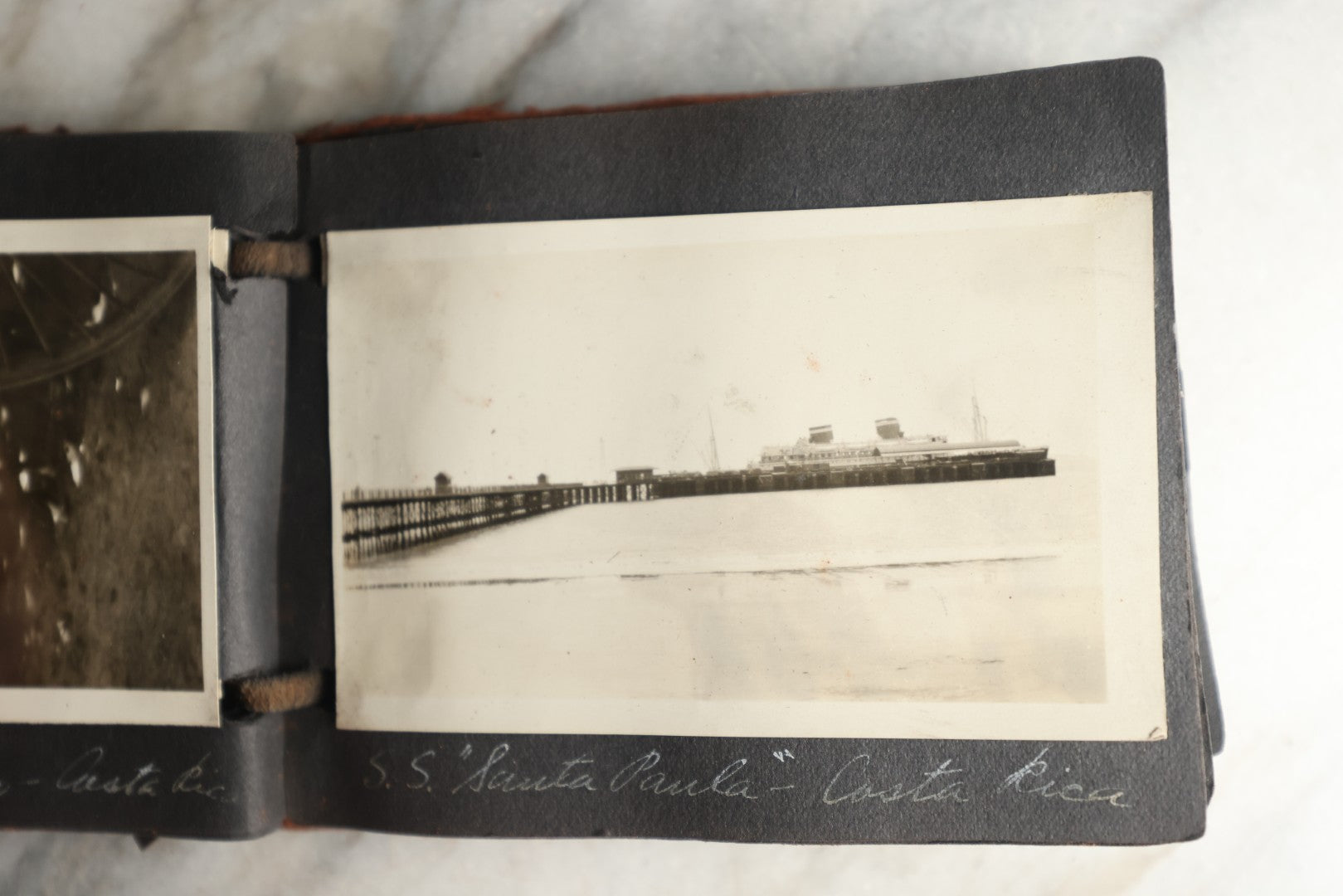 Lot 112 - Antique Snapshot Photo Album With Leather San Francisco Cover, Containing Approximately 50 Photographs With Captions, Mostly Of Travel, Including To Havana, Early Photos Of Panama Canal, Costa Rica, Coastal California, And More