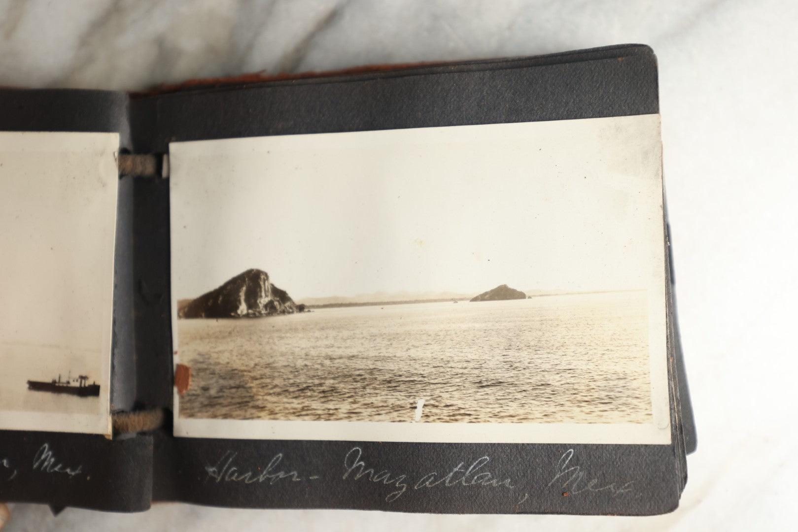 Lot 112 - Antique Snapshot Photo Album With Leather San Francisco Cover, Containing Approximately 50 Photographs With Captions, Mostly Of Travel, Including To Havana, Early Photos Of Panama Canal, Costa Rica, Coastal California, And More