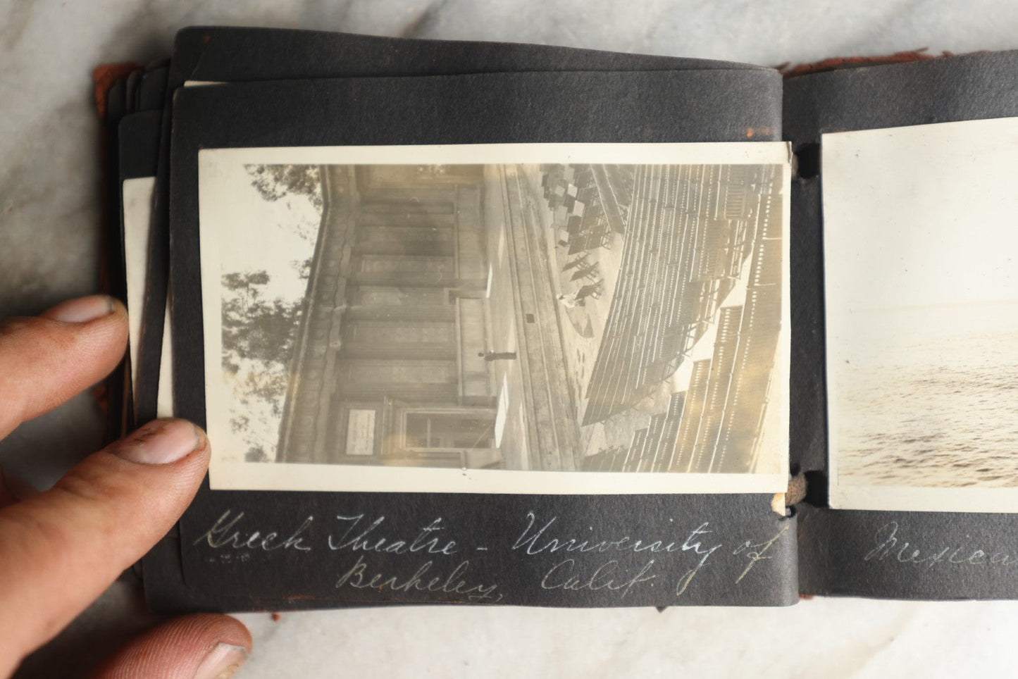 Lot 112 - Antique Snapshot Photo Album With Leather San Francisco Cover, Containing Approximately 50 Photographs With Captions, Mostly Of Travel, Including To Havana, Early Photos Of Panama Canal, Costa Rica, Coastal California, And More