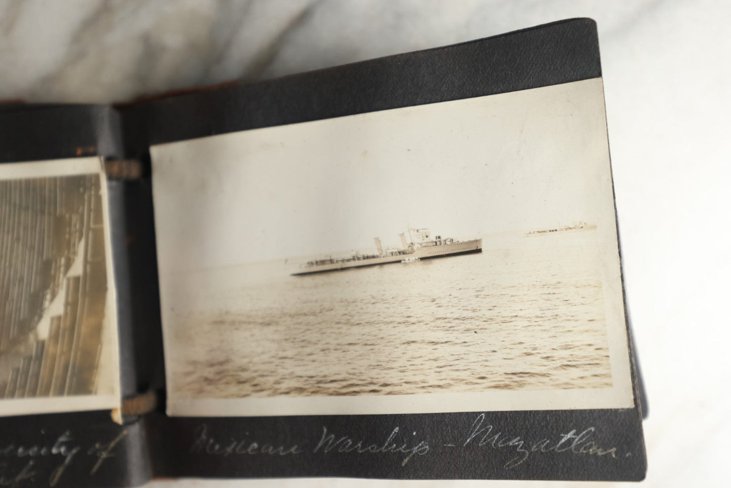Lot 112 - Antique Snapshot Photo Album With Leather San Francisco Cover, Containing Approximately 50 Photographs With Captions, Mostly Of Travel, Including To Havana, Early Photos Of Panama Canal, Costa Rica, Coastal California, And More