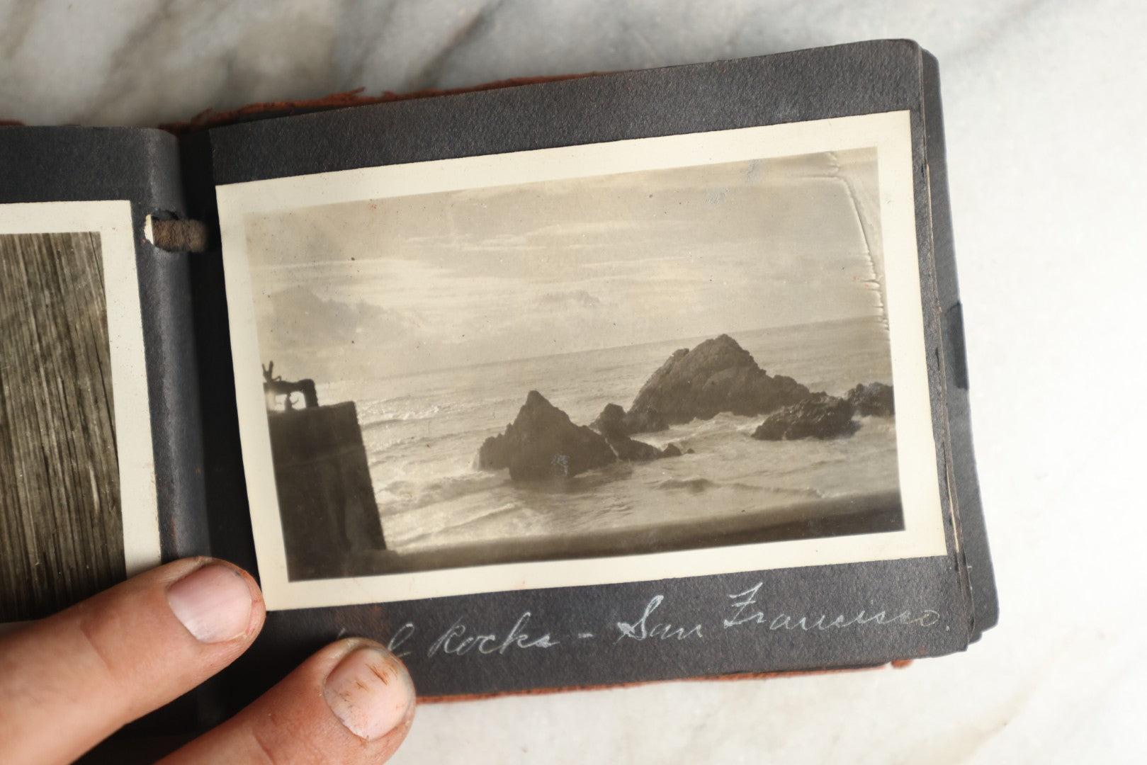 Lot 112 - Antique Snapshot Photo Album With Leather San Francisco Cover, Containing Approximately 50 Photographs With Captions, Mostly Of Travel, Including To Havana, Early Photos Of Panama Canal, Costa Rica, Coastal California, And More
