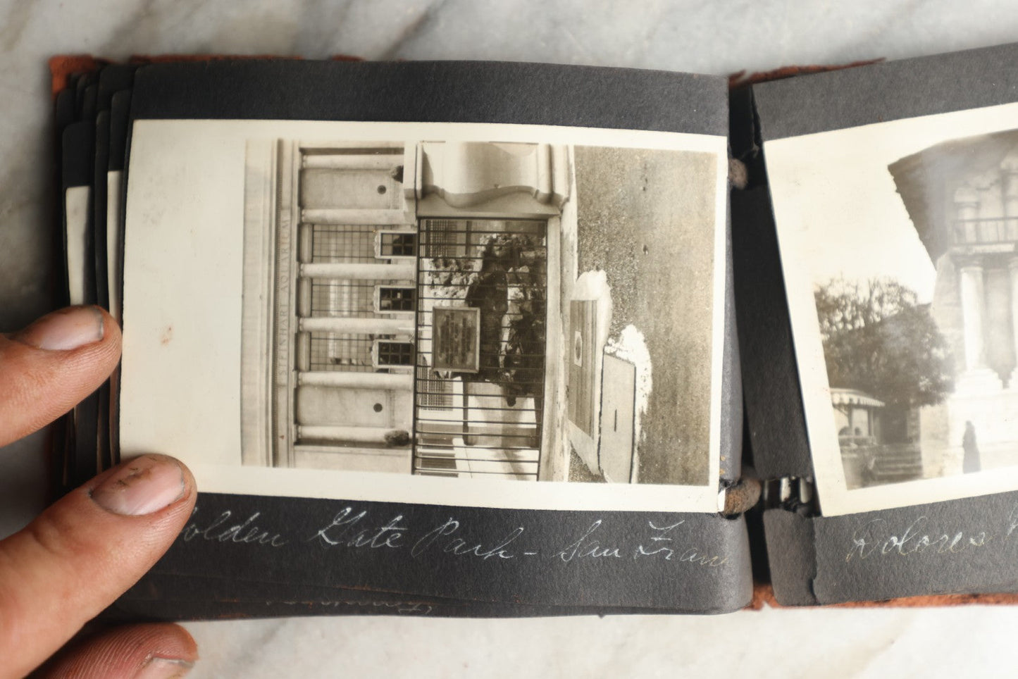 Lot 112 - Antique Snapshot Photo Album With Leather San Francisco Cover, Containing Approximately 50 Photographs With Captions, Mostly Of Travel, Including To Havana, Early Photos Of Panama Canal, Costa Rica, Coastal California, And More