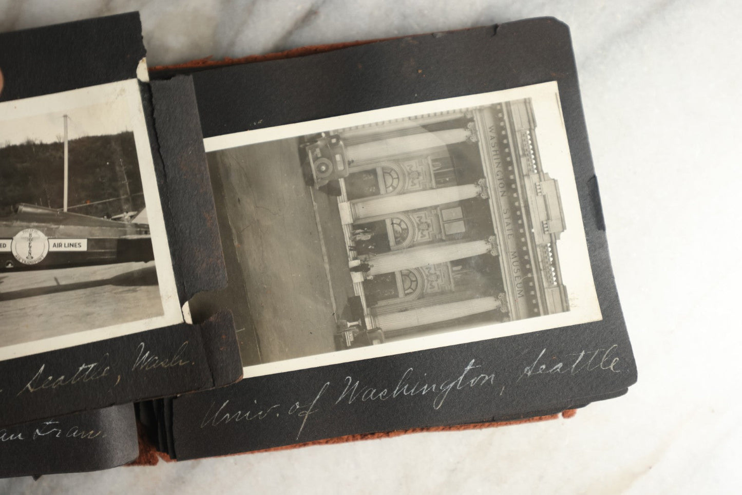 Lot 112 - Antique Snapshot Photo Album With Leather San Francisco Cover, Containing Approximately 50 Photographs With Captions, Mostly Of Travel, Including To Havana, Early Photos Of Panama Canal, Costa Rica, Coastal California, And More