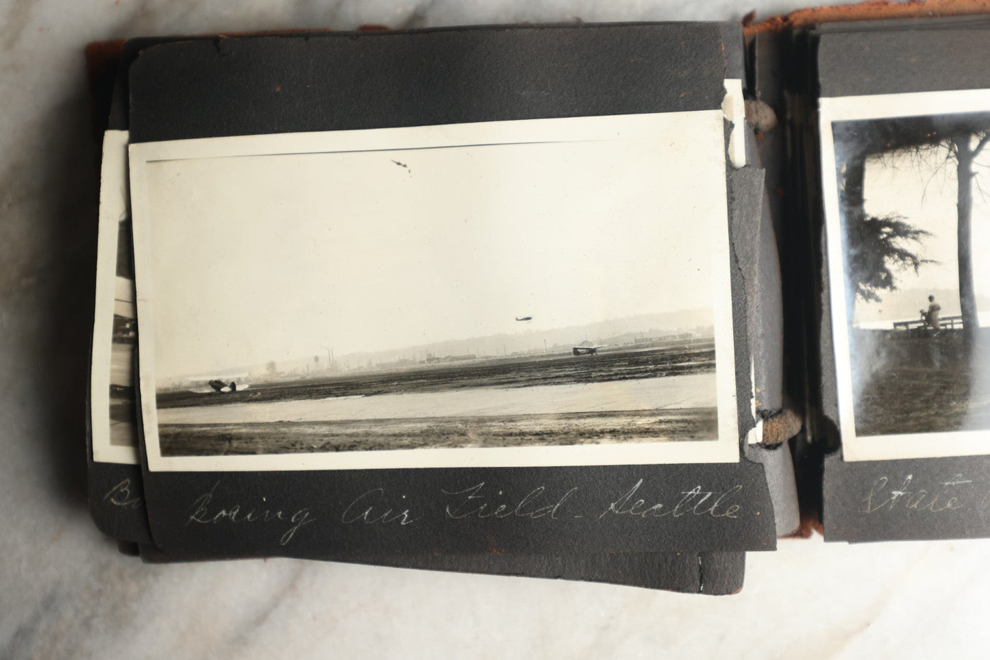 Lot 112 - Antique Snapshot Photo Album With Leather San Francisco Cover, Containing Approximately 50 Photographs With Captions, Mostly Of Travel, Including To Havana, Early Photos Of Panama Canal, Costa Rica, Coastal California, And More