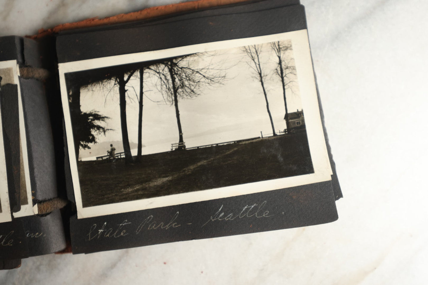 Lot 112 - Antique Snapshot Photo Album With Leather San Francisco Cover, Containing Approximately 50 Photographs With Captions, Mostly Of Travel, Including To Havana, Early Photos Of Panama Canal, Costa Rica, Coastal California, And More