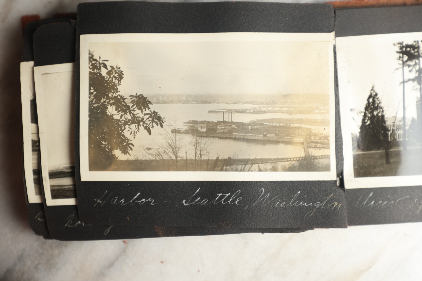 Lot 112 - Antique Snapshot Photo Album With Leather San Francisco Cover, Containing Approximately 50 Photographs With Captions, Mostly Of Travel, Including To Havana, Early Photos Of Panama Canal, Costa Rica, Coastal California, And More