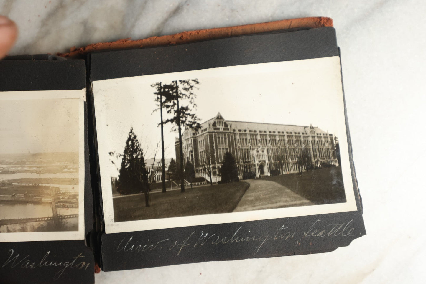 Lot 112 - Antique Snapshot Photo Album With Leather San Francisco Cover, Containing Approximately 50 Photographs With Captions, Mostly Of Travel, Including To Havana, Early Photos Of Panama Canal, Costa Rica, Coastal California, And More