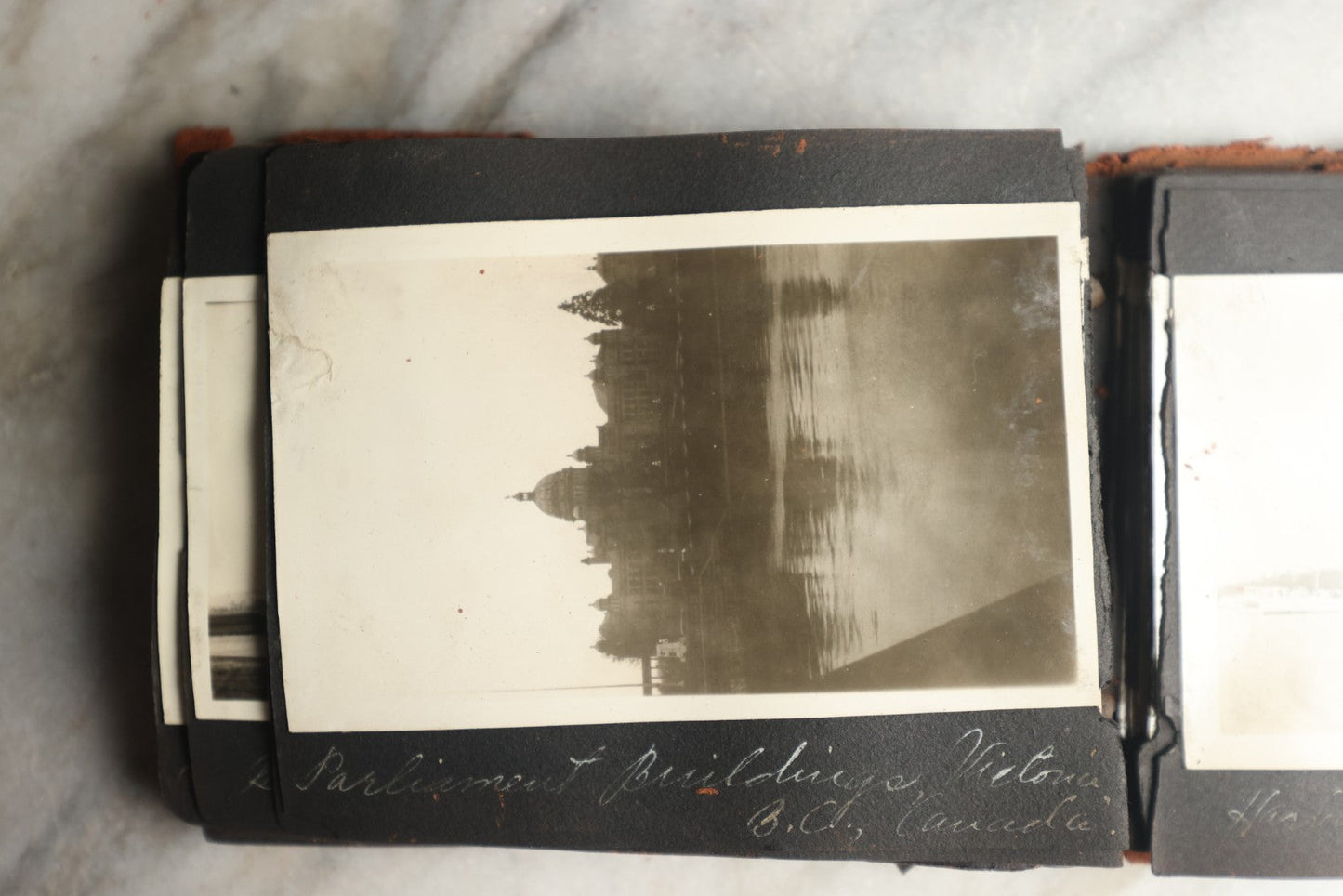 Lot 112 - Antique Snapshot Photo Album With Leather San Francisco Cover, Containing Approximately 50 Photographs With Captions, Mostly Of Travel, Including To Havana, Early Photos Of Panama Canal, Costa Rica, Coastal California, And More