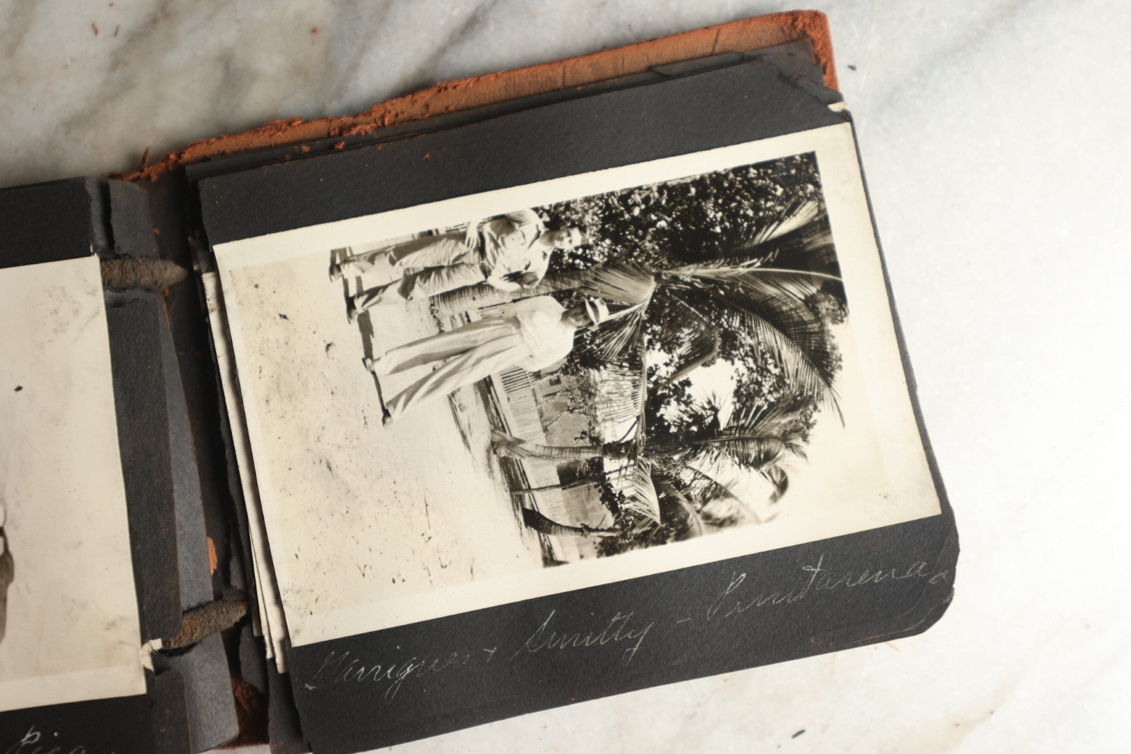 Lot 112 - Antique Snapshot Photo Album With Leather San Francisco Cover, Containing Approximately 50 Photographs With Captions, Mostly Of Travel, Including To Havana, Early Photos Of Panama Canal, Costa Rica, Coastal California, And More