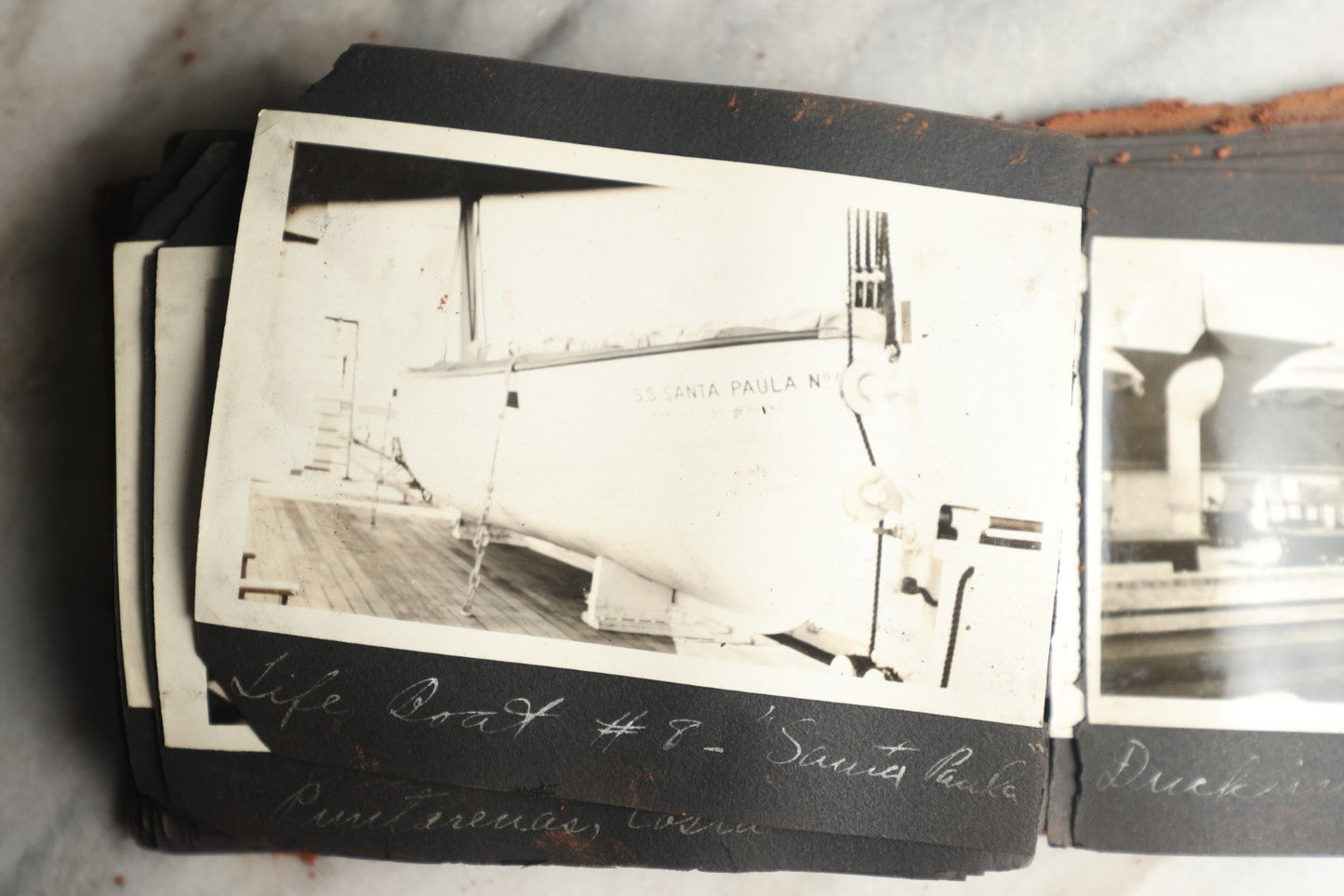Lot 112 - Antique Snapshot Photo Album With Leather San Francisco Cover, Containing Approximately 50 Photographs With Captions, Mostly Of Travel, Including To Havana, Early Photos Of Panama Canal, Costa Rica, Coastal California, And More