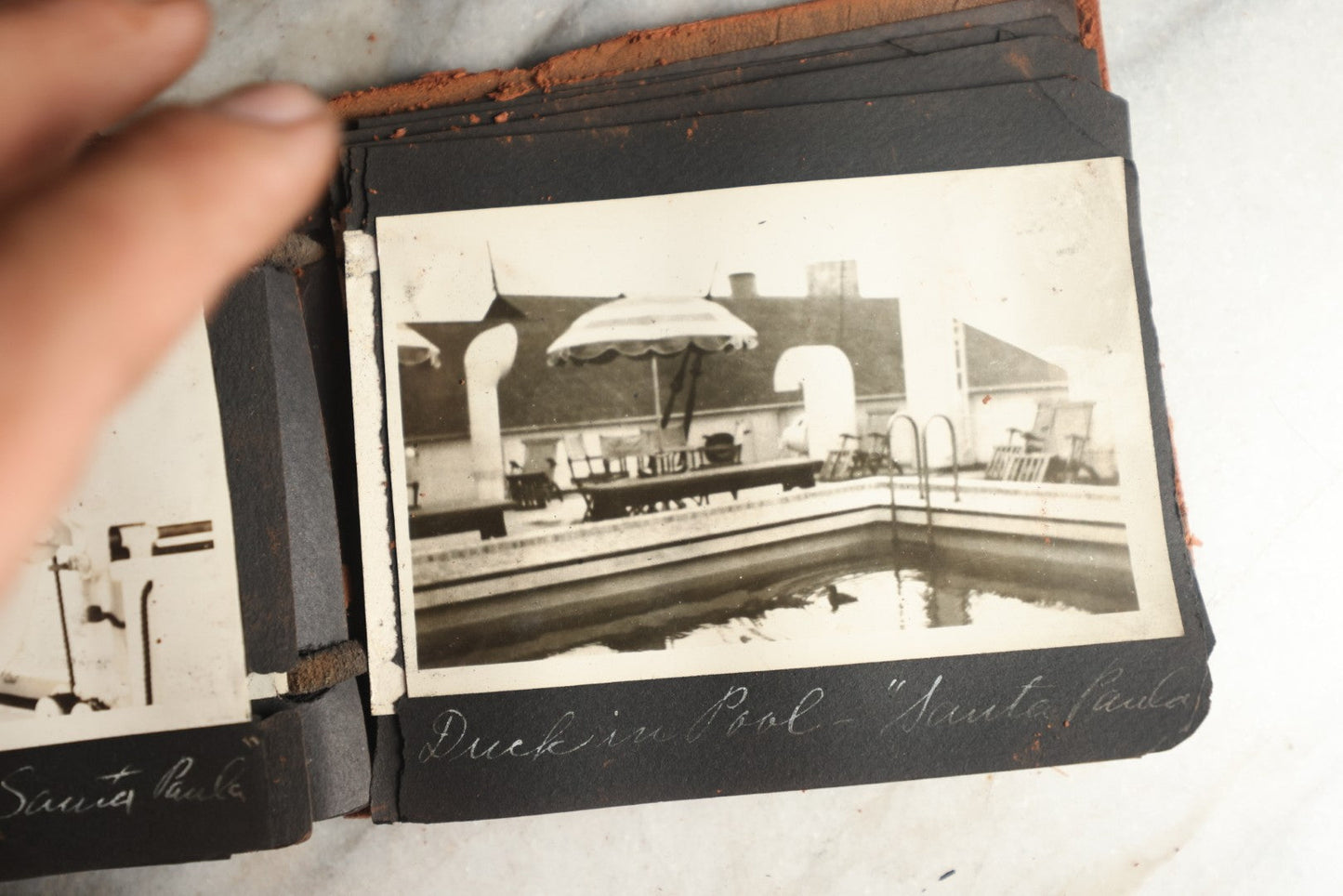 Lot 112 - Antique Snapshot Photo Album With Leather San Francisco Cover, Containing Approximately 50 Photographs With Captions, Mostly Of Travel, Including To Havana, Early Photos Of Panama Canal, Costa Rica, Coastal California, And More
