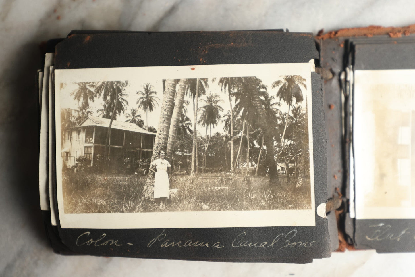 Lot 112 - Antique Snapshot Photo Album With Leather San Francisco Cover, Containing Approximately 50 Photographs With Captions, Mostly Of Travel, Including To Havana, Early Photos Of Panama Canal, Costa Rica, Coastal California, And More