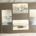 Lot 113 - Antique Snapshot Photo Album With Cloth Cover, Containing Approximately 75 Photographs With Captions, Mostly Of Travel, Including To Sea Travel, Locations In Asia, Sail Boats In Suez Canal, Singapore, Hong Kong, And More, Circa 1920s