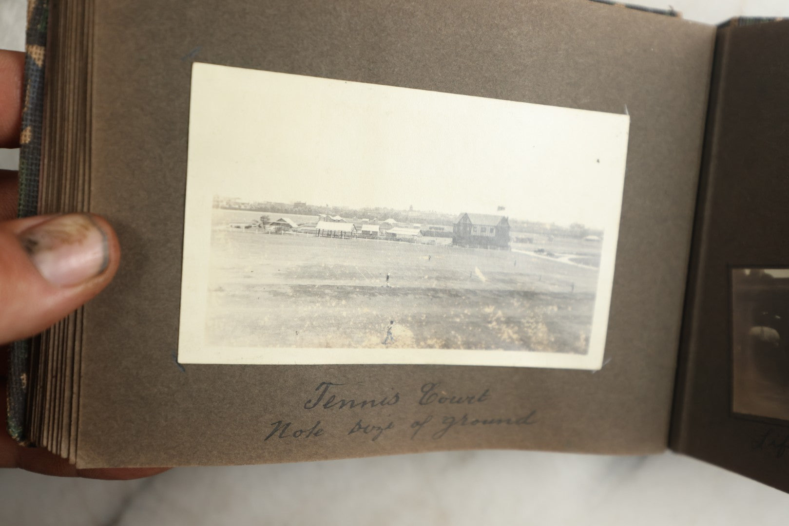 Lot 113 - Antique Snapshot Photo Album With Cloth Cover, Containing Approximately 75 Photographs With Captions, Mostly Of Travel, Including To Sea Travel, Locations In Asia, Sail Boats In Suez Canal, Singapore, Hong Kong, And More, Circa 1920s