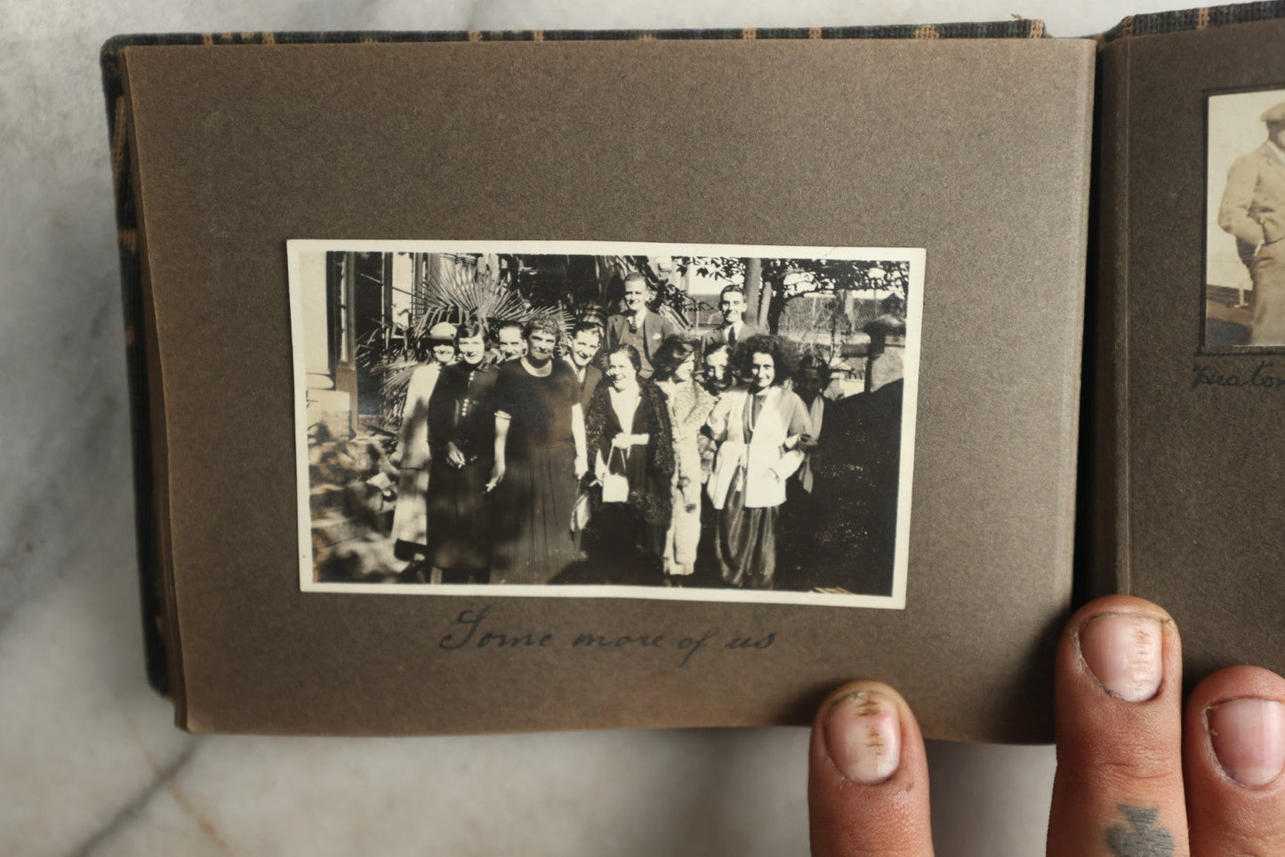 Lot 113 - Antique Snapshot Photo Album With Cloth Cover, Containing Approximately 75 Photographs With Captions, Mostly Of Travel, Including To Sea Travel, Locations In Asia, Sail Boats In Suez Canal, Singapore, Hong Kong, And More, Circa 1920s