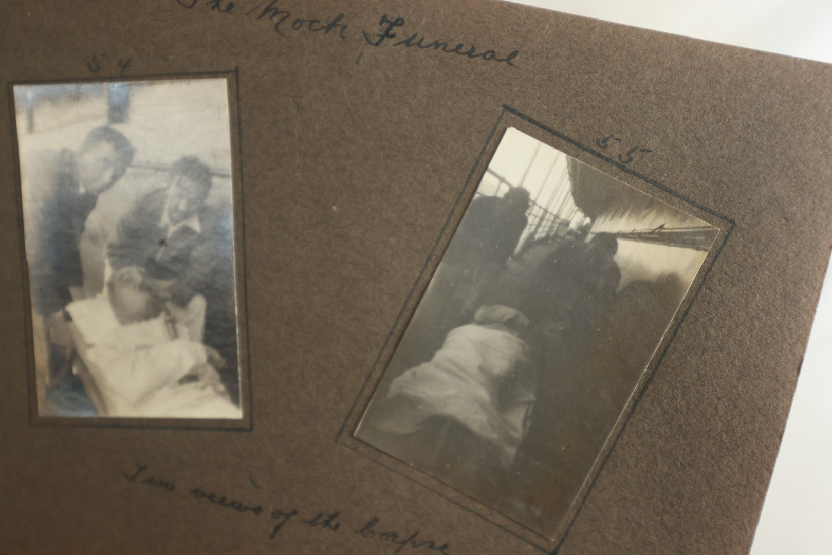 Lot 113 - Antique Snapshot Photo Album With Cloth Cover, Containing Approximately 75 Photographs With Captions, Mostly Of Travel, Including To Sea Travel, Locations In Asia, Sail Boats In Suez Canal, Singapore, Hong Kong, And More, Circa 1920s