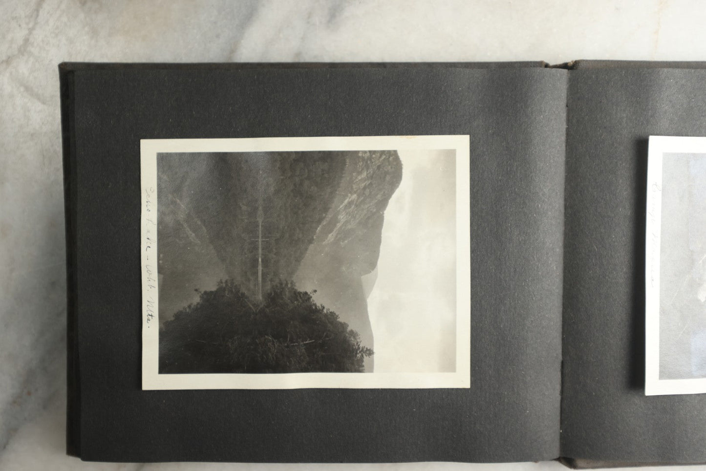 Lot 115 - Antique Snapshot Photo Album With Leather Containing Approximately 75 Photographs With Captions, Mostly Around New Hampshire, White Mountains, Whitehouse Beach, Photos Of People In Early Swimwear, Camping, Lighthouse, And More, Circa 1925