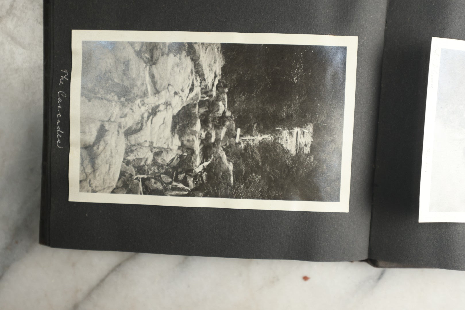 Lot 115 - Antique Snapshot Photo Album With Leather Containing Approximately 75 Photographs With Captions, Mostly Around New Hampshire, White Mountains, Whitehouse Beach, Photos Of People In Early Swimwear, Camping, Lighthouse, And More, Circa 1925