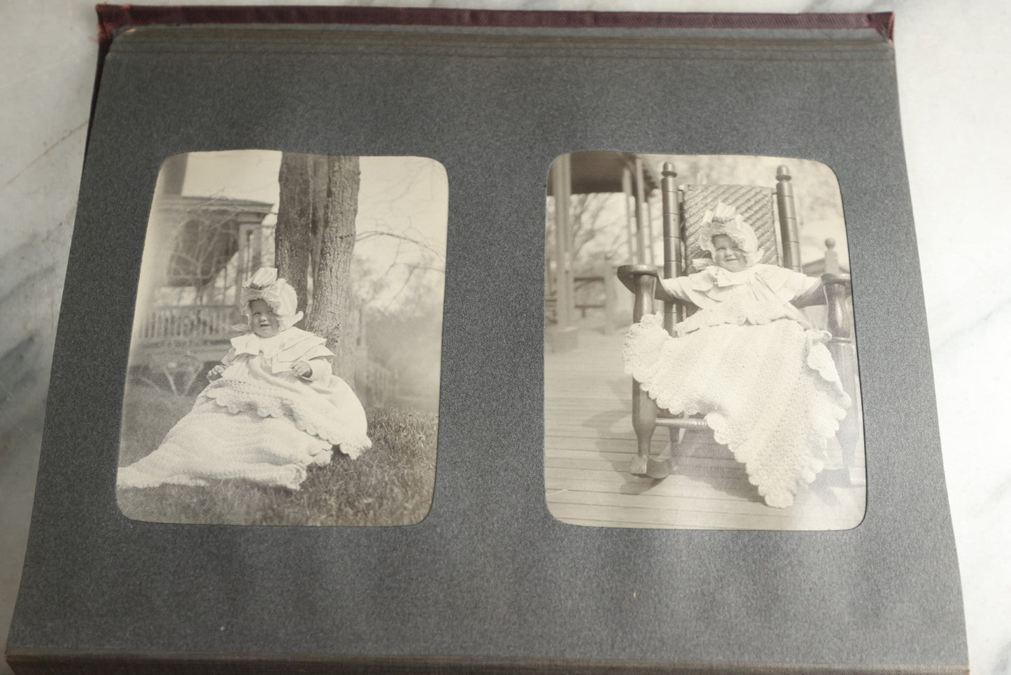 Lot 116 - Antique Snapshot Photo Album, Containing Approximately 100 Photographs, Including Ladies Golfing, Leisure Time Outdoors, Wedding Photos, Ice Skating And Hockey, Dogs, And More, Circa 1905
