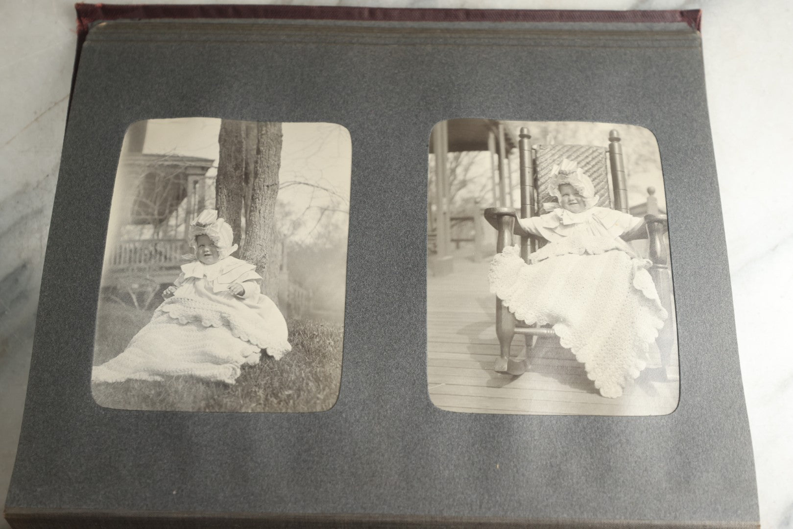 Lot 116 - Antique Snapshot Photo Album, Containing Approximately 100 Photographs, Including Ladies Golfing, Leisure Time Outdoors, Wedding Photos, Ice Skating And Hockey, Dogs, And More, Circa 1905