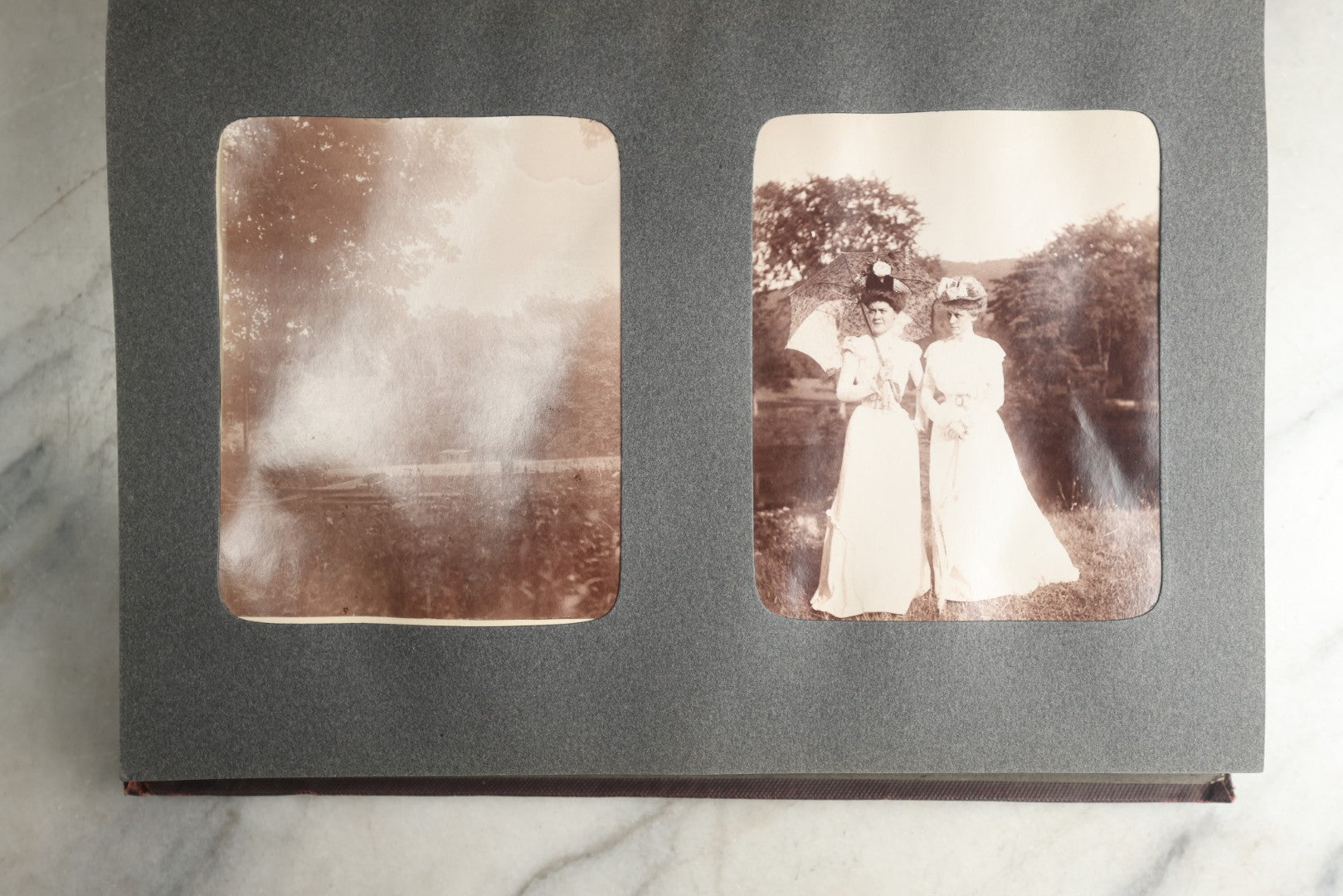 Lot 116 - Antique Snapshot Photo Album, Containing Approximately 100 Photographs, Including Ladies Golfing, Leisure Time Outdoors, Wedding Photos, Ice Skating And Hockey, Dogs, And More, Circa 1905