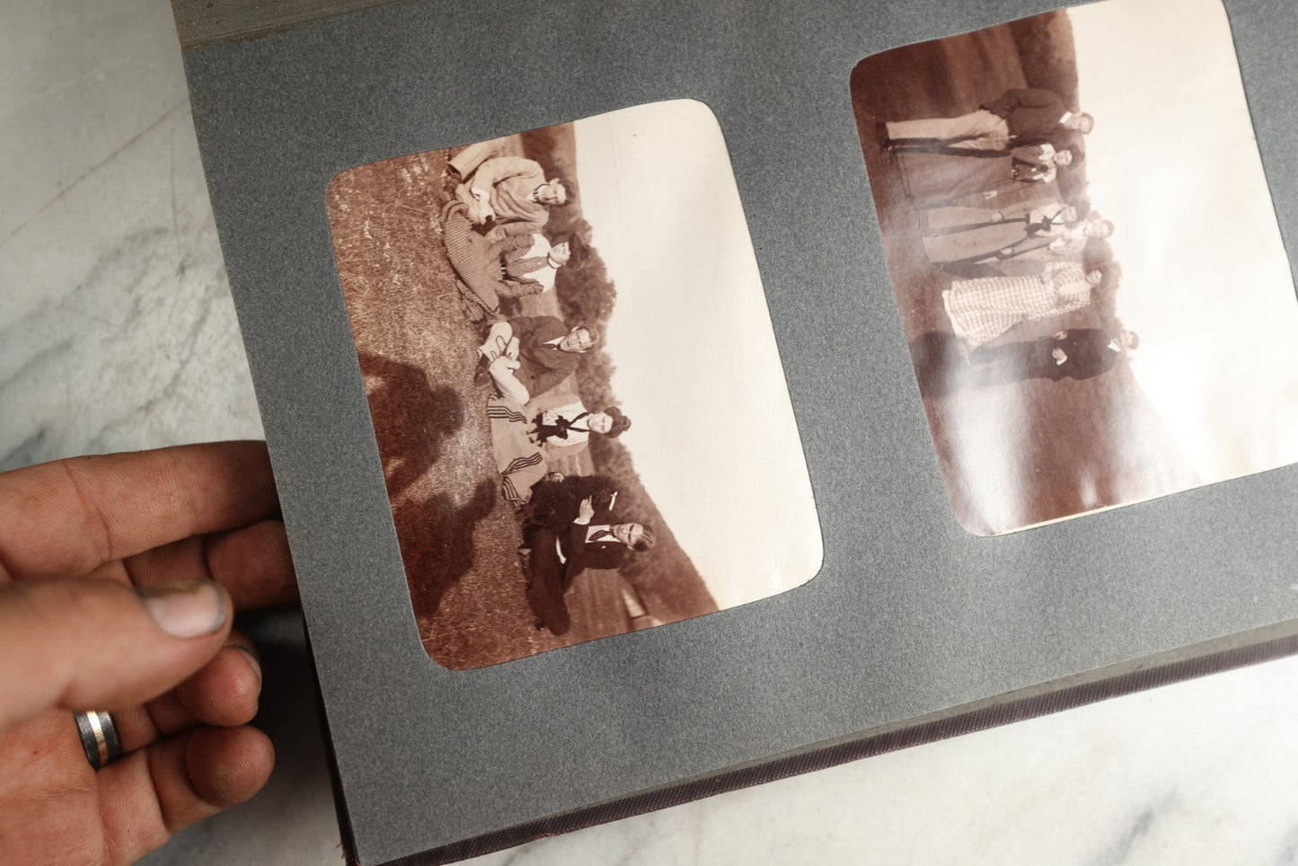 Lot 116 - Antique Snapshot Photo Album, Containing Approximately 100 Photographs, Including Ladies Golfing, Leisure Time Outdoors, Wedding Photos, Ice Skating And Hockey, Dogs, And More, Circa 1905