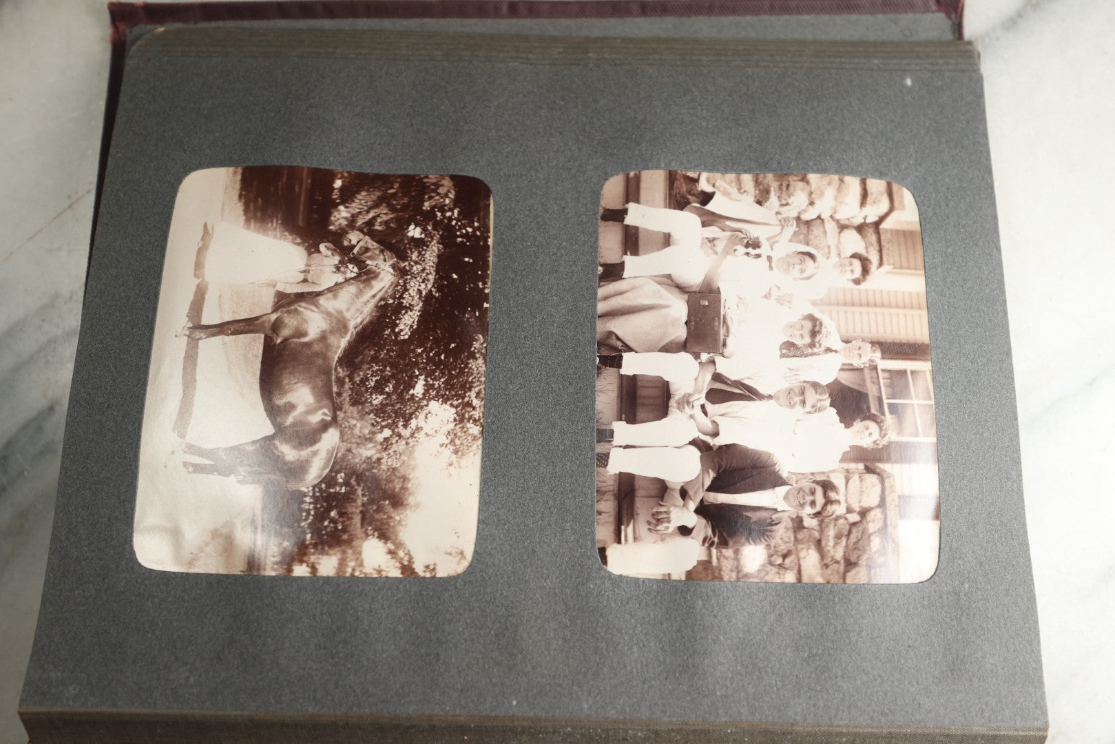 Lot 116 - Antique Snapshot Photo Album, Containing Approximately 100 Photographs, Including Ladies Golfing, Leisure Time Outdoors, Wedding Photos, Ice Skating And Hockey, Dogs, And More, Circa 1905