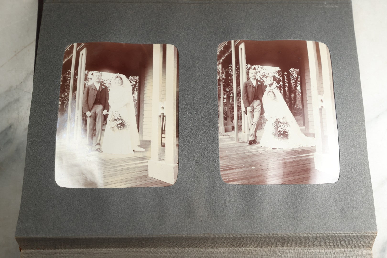 Lot 116 - Antique Snapshot Photo Album, Containing Approximately 100 Photographs, Including Ladies Golfing, Leisure Time Outdoors, Wedding Photos, Ice Skating And Hockey, Dogs, And More, Circa 1905
