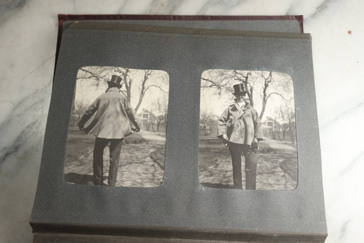 Lot 116 - Antique Snapshot Photo Album, Containing Approximately 100 Photographs, Including Ladies Golfing, Leisure Time Outdoors, Wedding Photos, Ice Skating And Hockey, Dogs, And More, Circa 1905