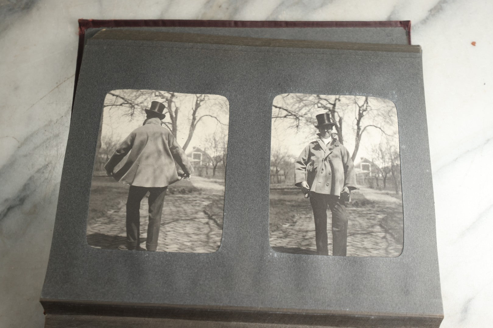 Lot 116 - Antique Snapshot Photo Album, Containing Approximately 100 Photographs, Including Ladies Golfing, Leisure Time Outdoors, Wedding Photos, Ice Skating And Hockey, Dogs, And More, Circa 1905