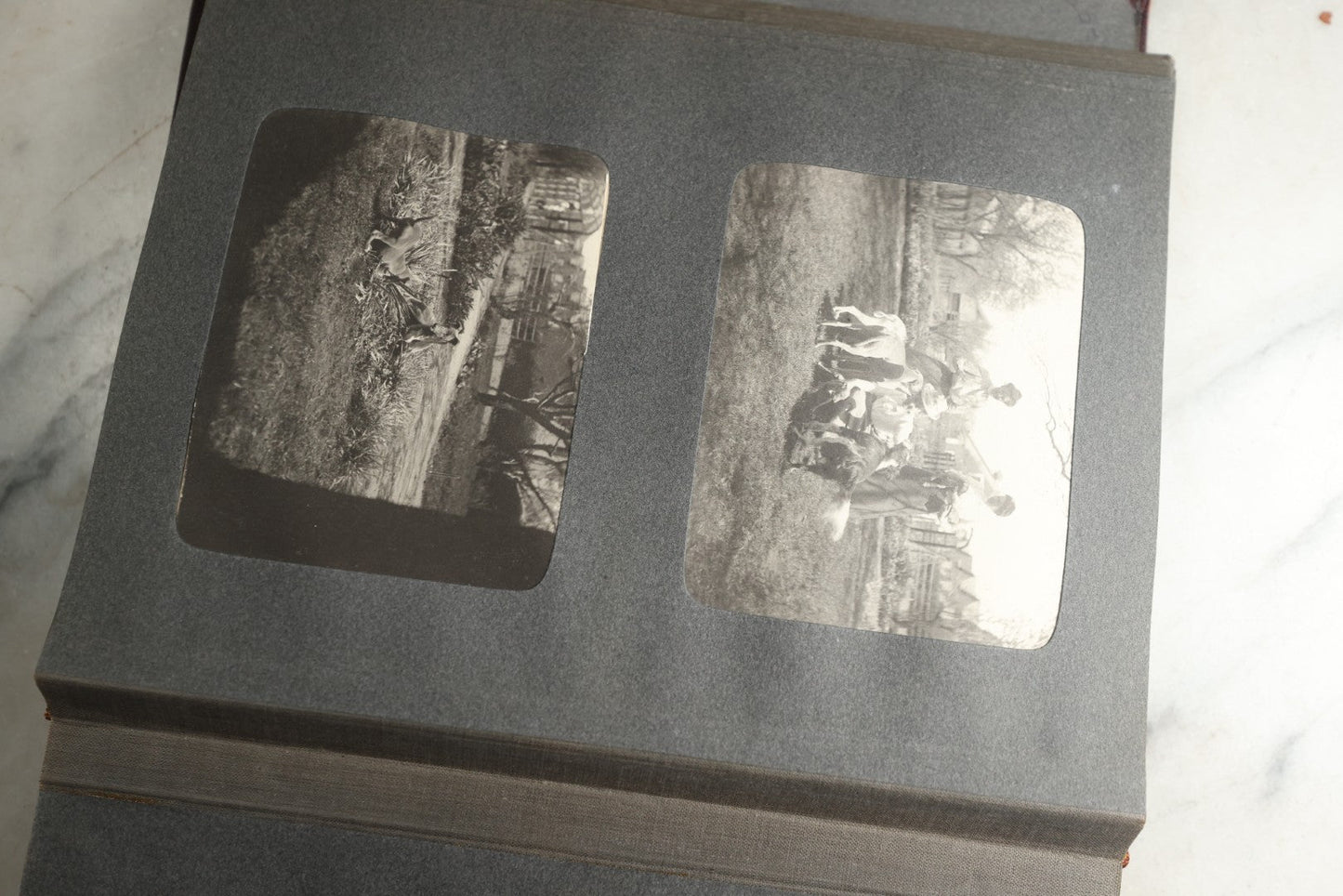 Lot 116 - Antique Snapshot Photo Album, Containing Approximately 100 Photographs, Including Ladies Golfing, Leisure Time Outdoors, Wedding Photos, Ice Skating And Hockey, Dogs, And More, Circa 1905