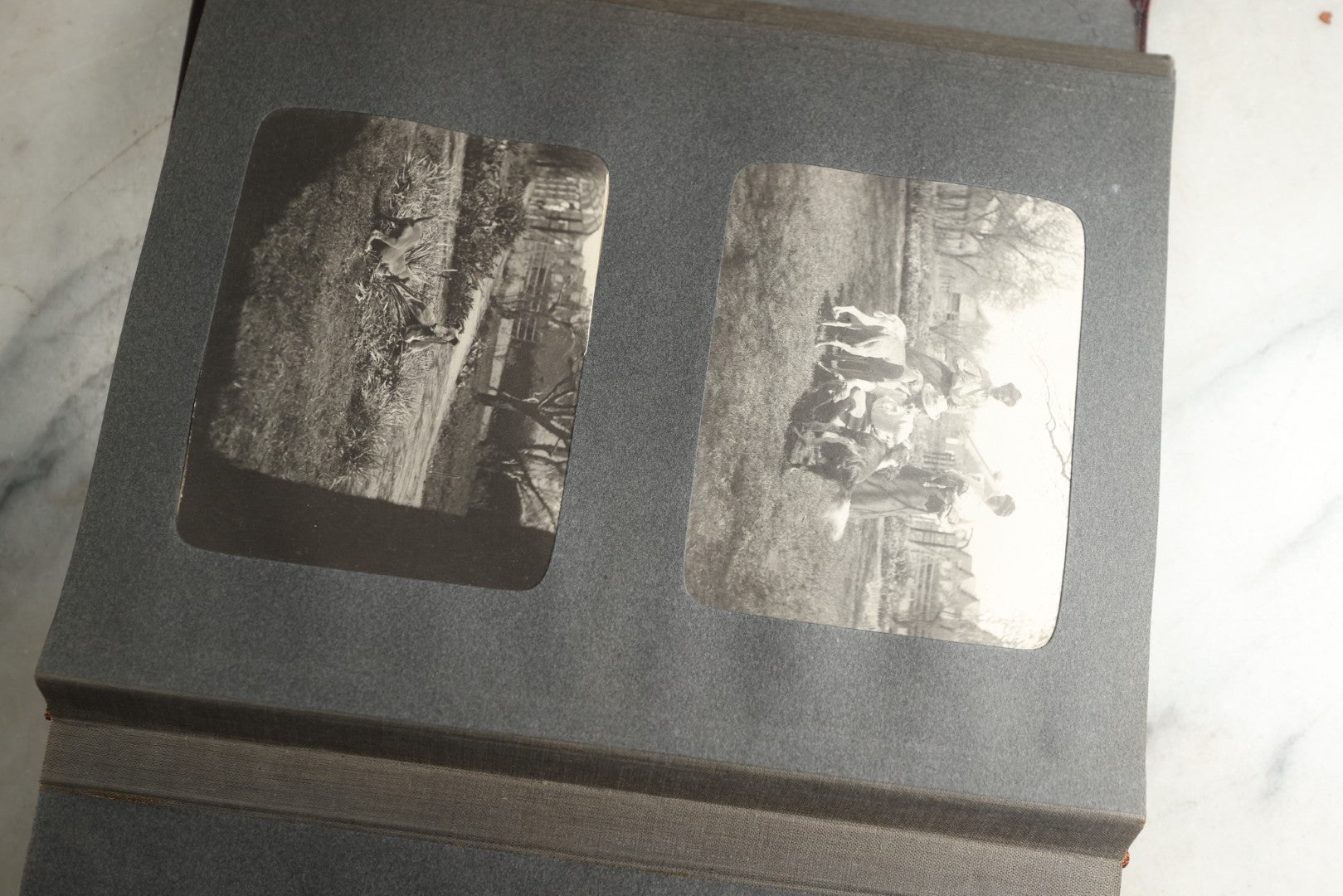 Lot 116 - Antique Snapshot Photo Album, Containing Approximately 100 Photographs, Including Ladies Golfing, Leisure Time Outdoors, Wedding Photos, Ice Skating And Hockey, Dogs, And More, Circa 1905