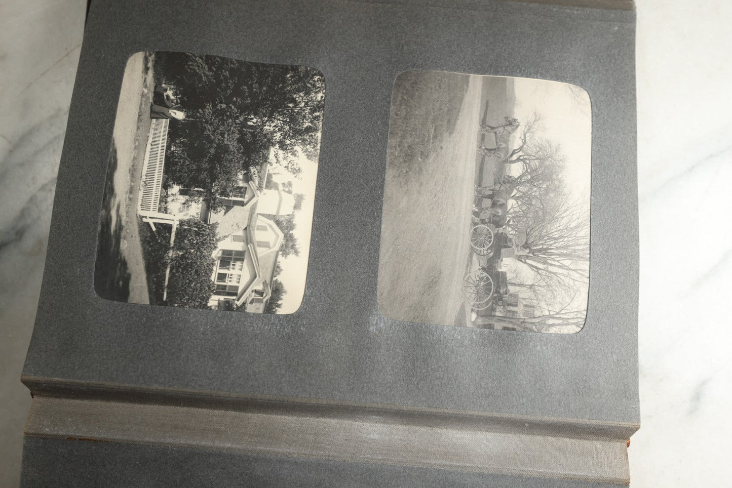 Lot 116 - Antique Snapshot Photo Album, Containing Approximately 100 Photographs, Including Ladies Golfing, Leisure Time Outdoors, Wedding Photos, Ice Skating And Hockey, Dogs, And More, Circa 1905