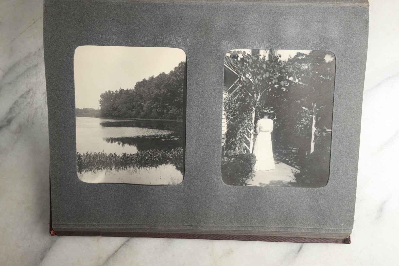 Lot 116 - Antique Snapshot Photo Album, Containing Approximately 100 Photographs, Including Ladies Golfing, Leisure Time Outdoors, Wedding Photos, Ice Skating And Hockey, Dogs, And More, Circa 1905