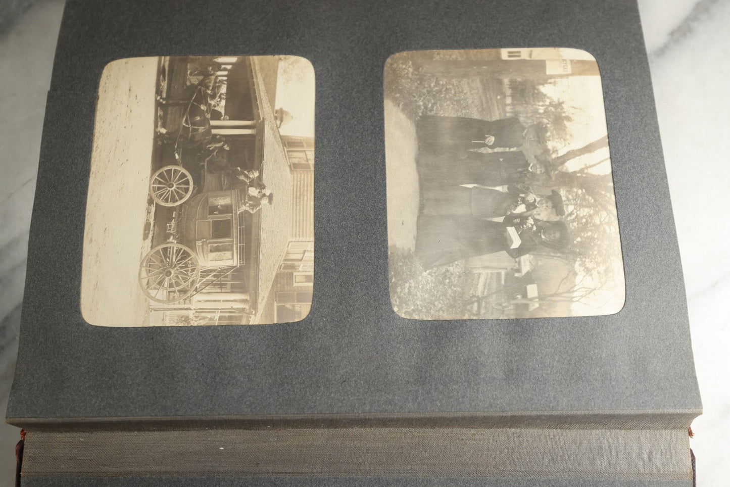 Lot 116 - Antique Snapshot Photo Album, Containing Approximately 100 Photographs, Including Ladies Golfing, Leisure Time Outdoors, Wedding Photos, Ice Skating And Hockey, Dogs, And More, Circa 1905
