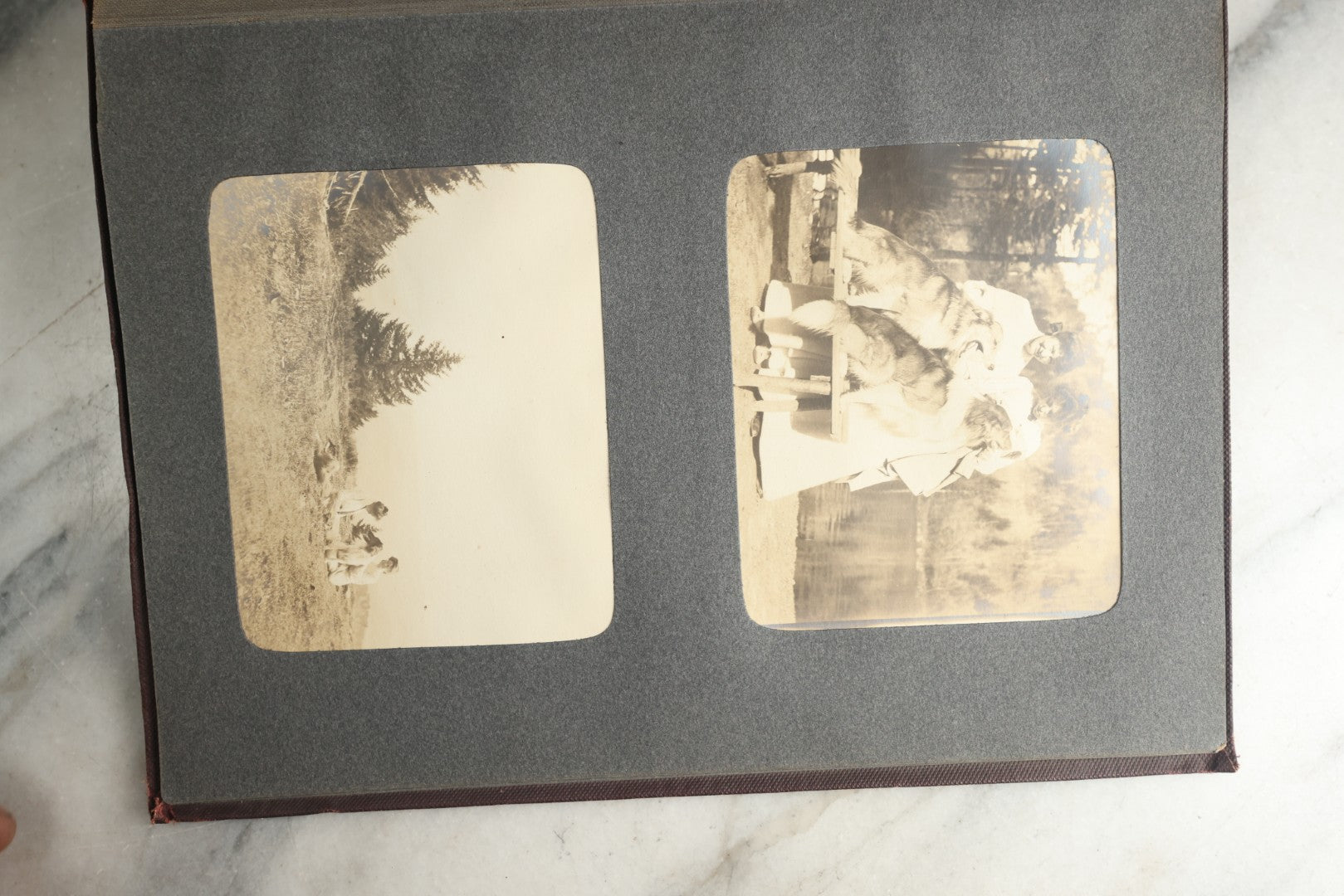Lot 116 - Antique Snapshot Photo Album, Containing Approximately 100 Photographs, Including Ladies Golfing, Leisure Time Outdoors, Wedding Photos, Ice Skating And Hockey, Dogs, And More, Circa 1905