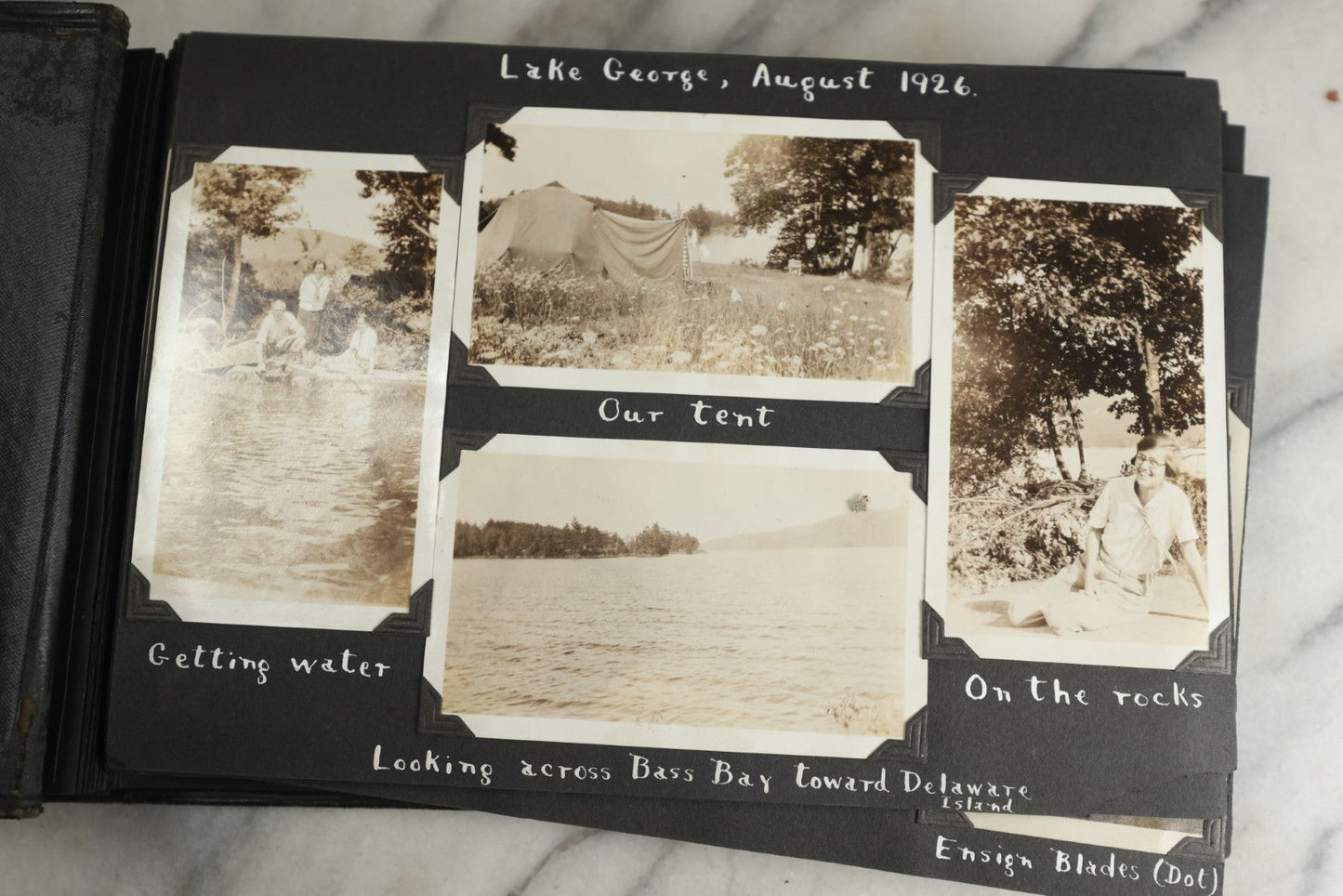 Lot 117 - Antique Snapshot Photo Album, Containing Approximately 150 Photographs With Captions, Including High School Seniors, Camping Trips, Flappers, People In Swimwear, Canoeing, And More, Circa 1925