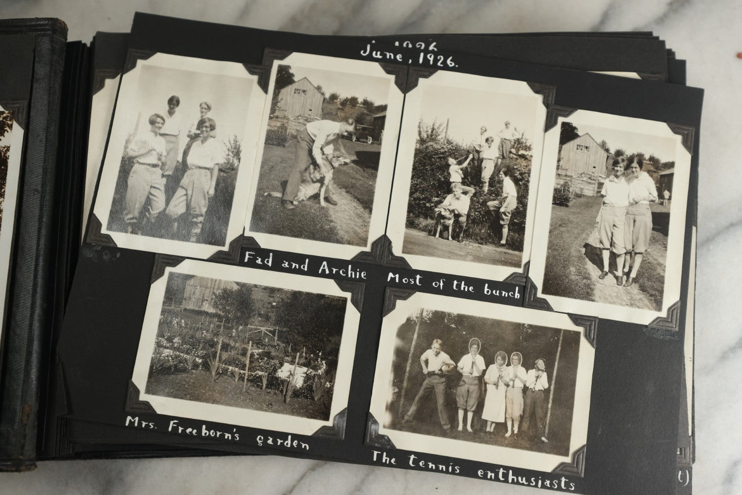 Lot 117 - Antique Snapshot Photo Album, Containing Approximately 150 Photographs With Captions, Including High School Seniors, Camping Trips, Flappers, People In Swimwear, Canoeing, And More, Circa 1925