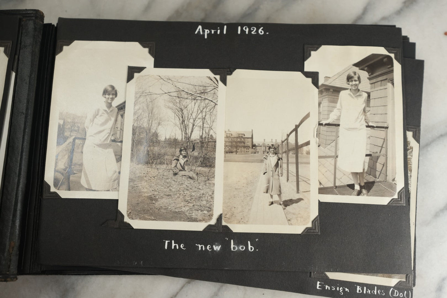 Lot 117 - Antique Snapshot Photo Album, Containing Approximately 150 Photographs With Captions, Including High School Seniors, Camping Trips, Flappers, People In Swimwear, Canoeing, And More, Circa 1925