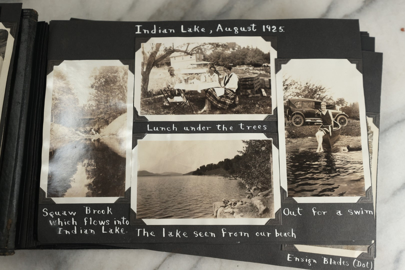 Lot 117 - Antique Snapshot Photo Album, Containing Approximately 150 Photographs With Captions, Including High School Seniors, Camping Trips, Flappers, People In Swimwear, Canoeing, And More, Circa 1925