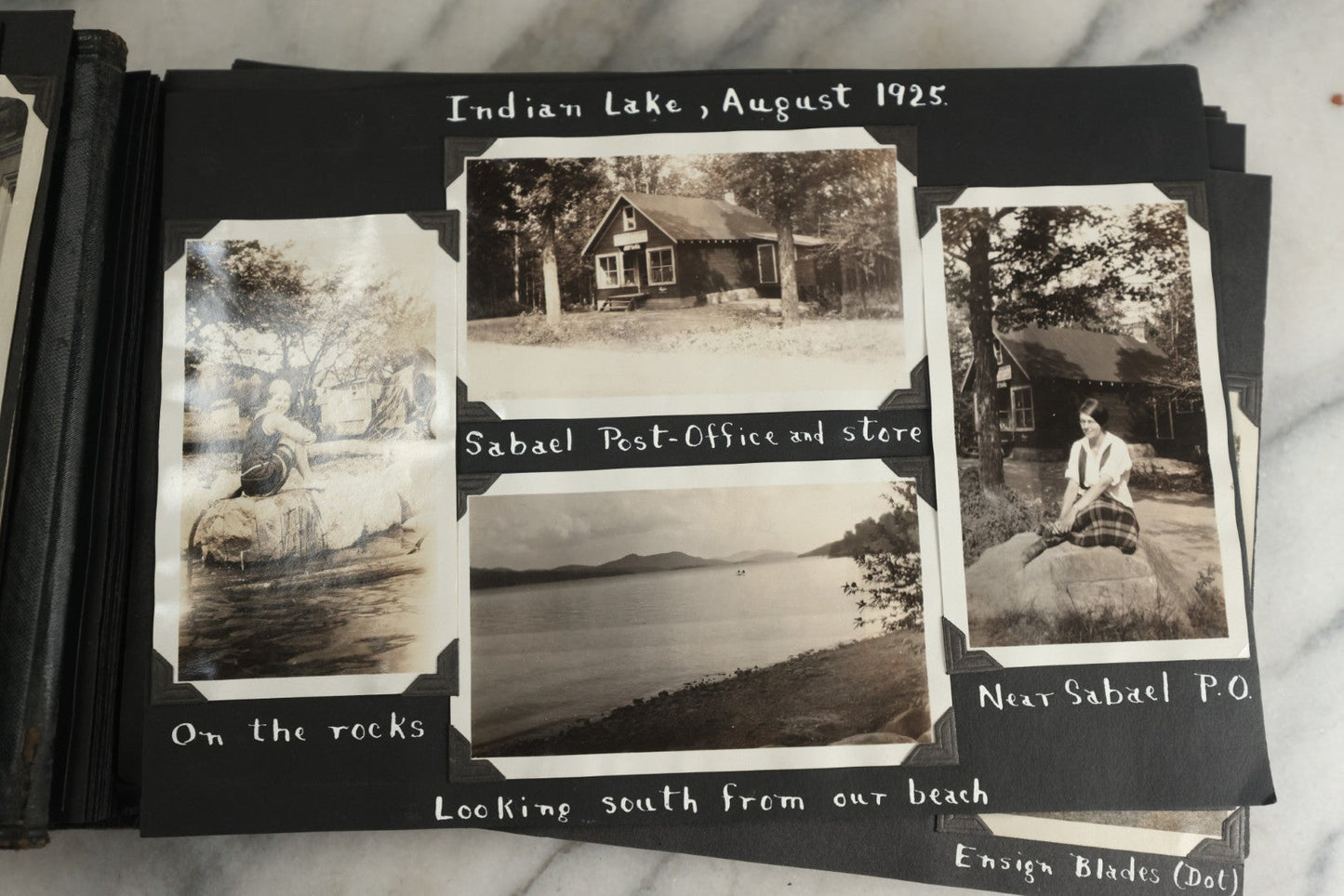 Lot 117 - Antique Snapshot Photo Album, Containing Approximately 150 Photographs With Captions, Including High School Seniors, Camping Trips, Flappers, People In Swimwear, Canoeing, And More, Circa 1925