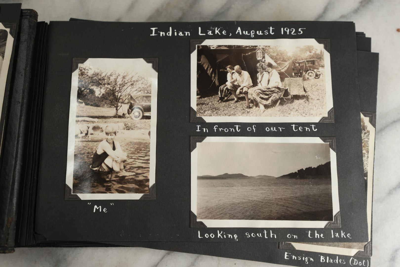 Lot 117 - Antique Snapshot Photo Album, Containing Approximately 150 Photographs With Captions, Including High School Seniors, Camping Trips, Flappers, People In Swimwear, Canoeing, And More, Circa 1925