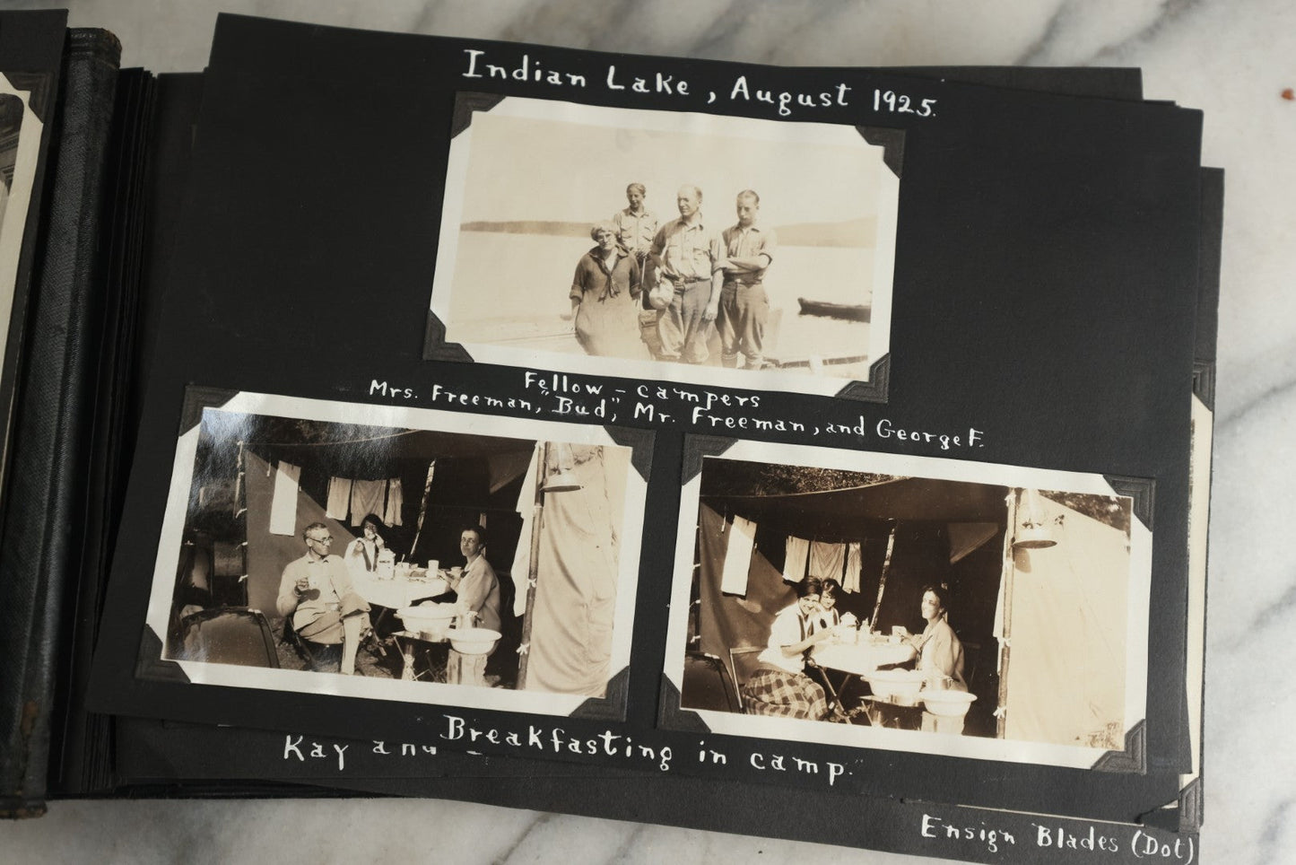 Lot 117 - Antique Snapshot Photo Album, Containing Approximately 150 Photographs With Captions, Including High School Seniors, Camping Trips, Flappers, People In Swimwear, Canoeing, And More, Circa 1925