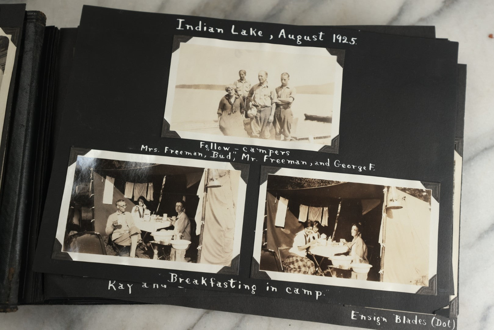 Lot 117 - Antique Snapshot Photo Album, Containing Approximately 150 Photographs With Captions, Including High School Seniors, Camping Trips, Flappers, People In Swimwear, Canoeing, And More, Circa 1925