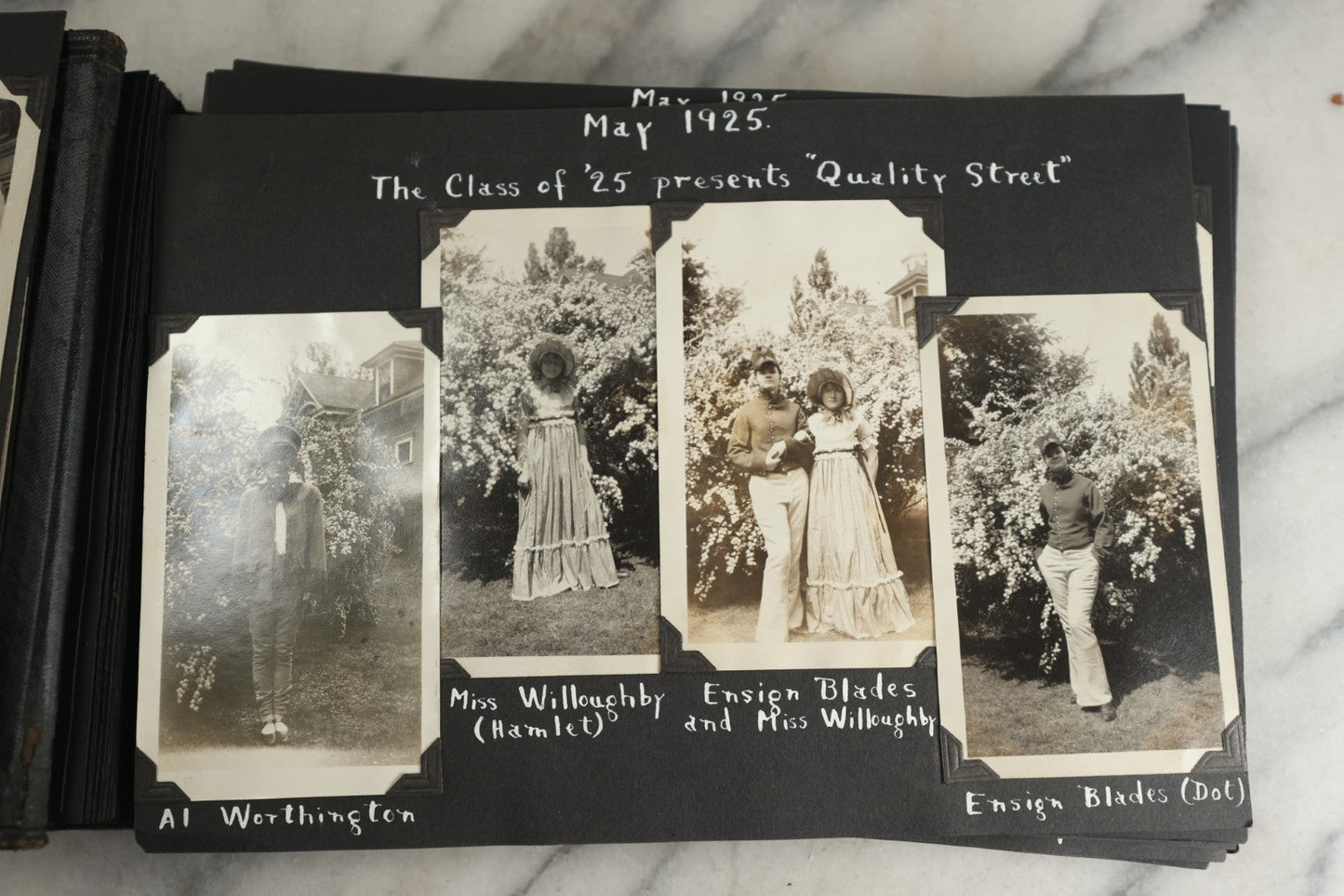 Lot 117 - Antique Snapshot Photo Album, Containing Approximately 150 Photographs With Captions, Including High School Seniors, Camping Trips, Flappers, People In Swimwear, Canoeing, And More, Circa 1925