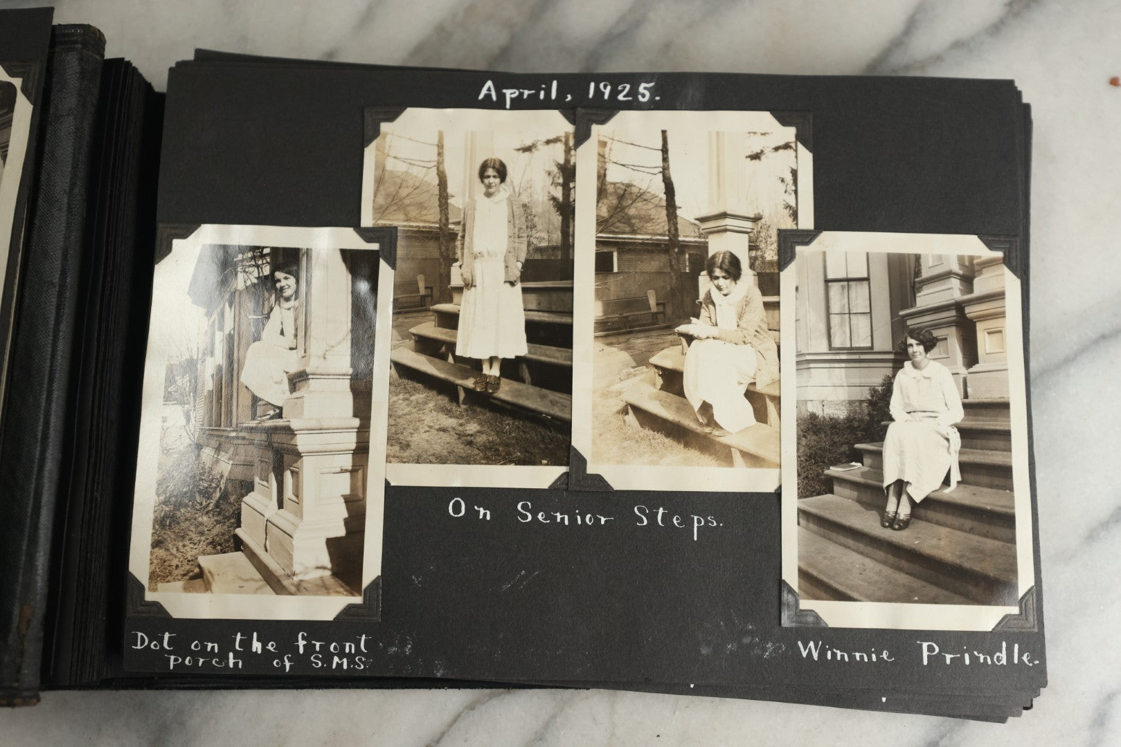 Lot 117 - Antique Snapshot Photo Album, Containing Approximately 150 Photographs With Captions, Including High School Seniors, Camping Trips, Flappers, People In Swimwear, Canoeing, And More, Circa 1925